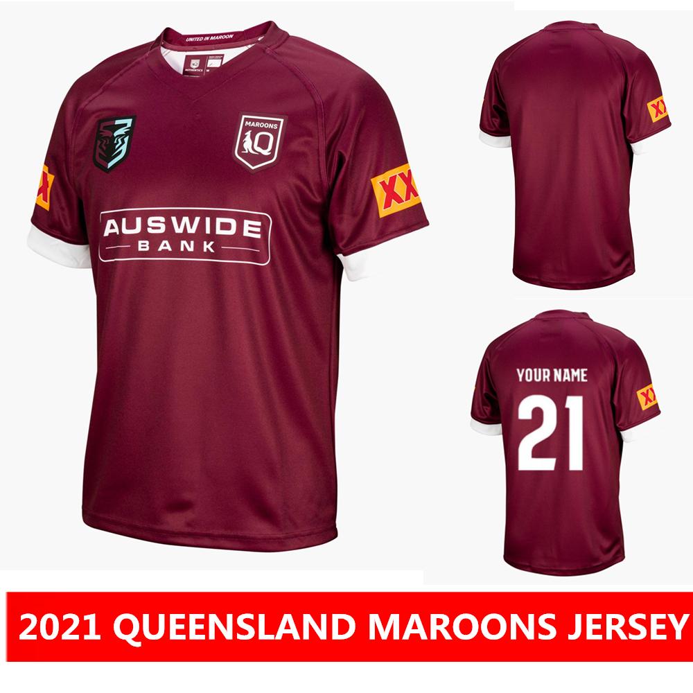 

Custom name and number 2021 QUEENSLAND MAROONS STATE OF ORIGIN JERSEY Australia Queensland QLD rugby Jerseys Maroons Jersey Rugby League shi, Black