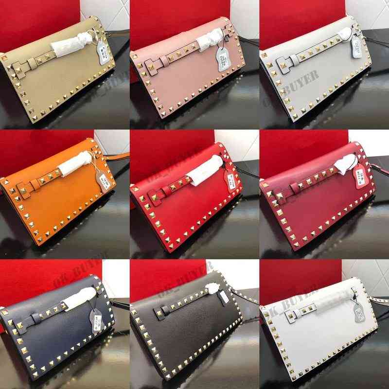 

2021 new multi-color clutch fashion lady chain shoulder handbag classic wallet 666, Red;black