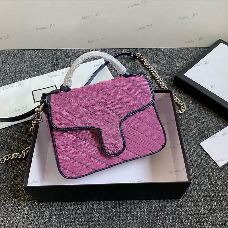 

2021 female luxury slanted straddle bag designer handbag classic fashion chain with shoulder bag letter purse wholesale, Box