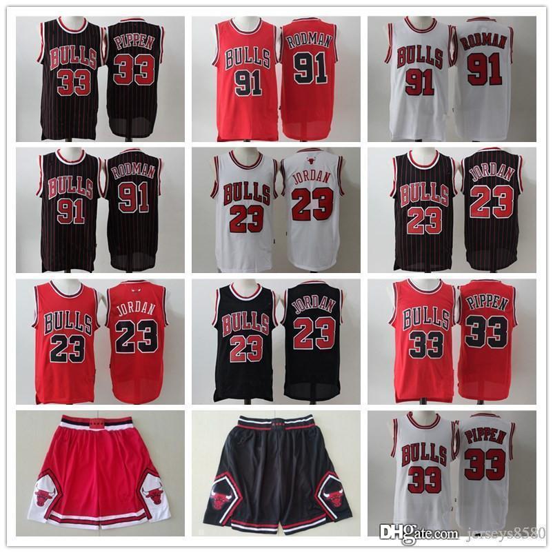 

mens chicagojerseybullsmichael23 MJ dennis91 rodmanscottie33 pippenshorts basketball jerseys, Color