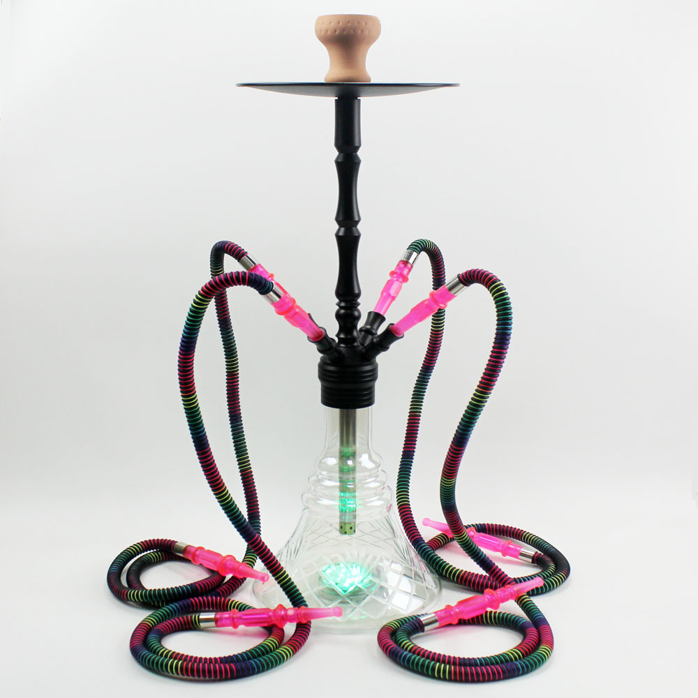 

Hookah Straight Bar Full Set of Arabian with Lamp Accessories Four Person Aluminum Pipe