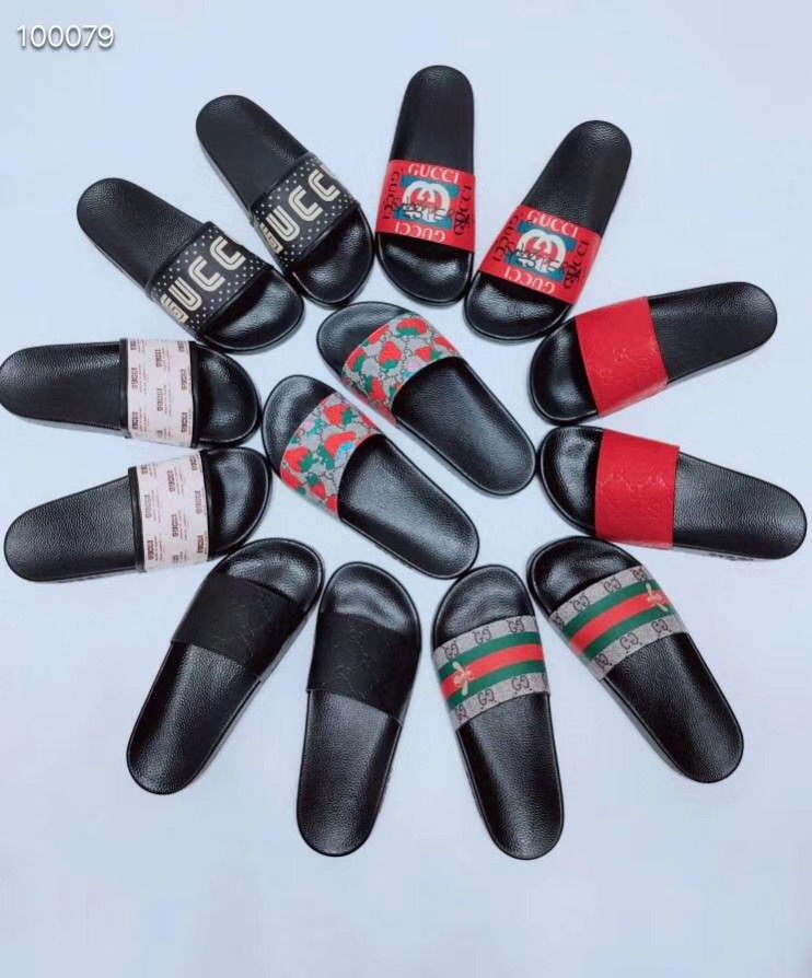 

Gucci Women Men Flat Sandals In Paris Rubber Slides Slippers Size 36-46, 54