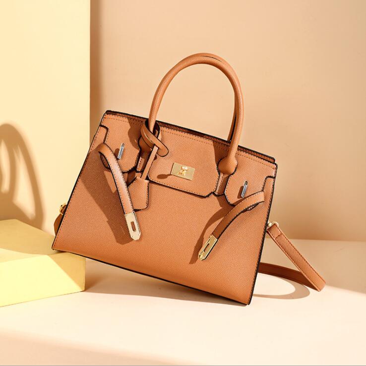 

Factory wholesale leather women shoulder bag simple atmosphere solid color Joker handbags street trend leathers handbag elegant fashion lychee messenger bags