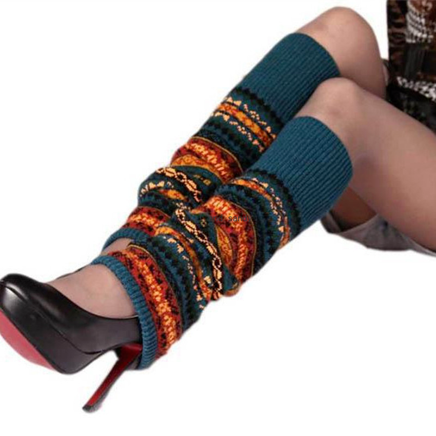 

Stripe Geometric Wool Blend Knee High Anklet Leg Warmers Autumn Winter Socks Boot Cuffs Toppers Leggings Women Girls Loose Stockings Fashion Clothing Will and Sandy, As show