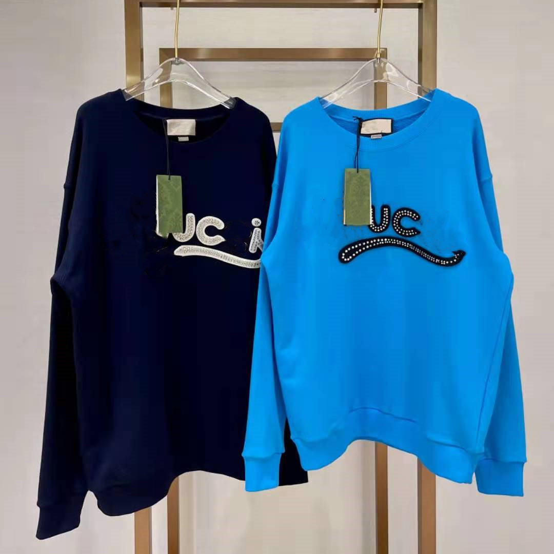 

2021 autumn new fashion ancient cat letter Nail Drill casual loose youth vitality round neck sweater, Black