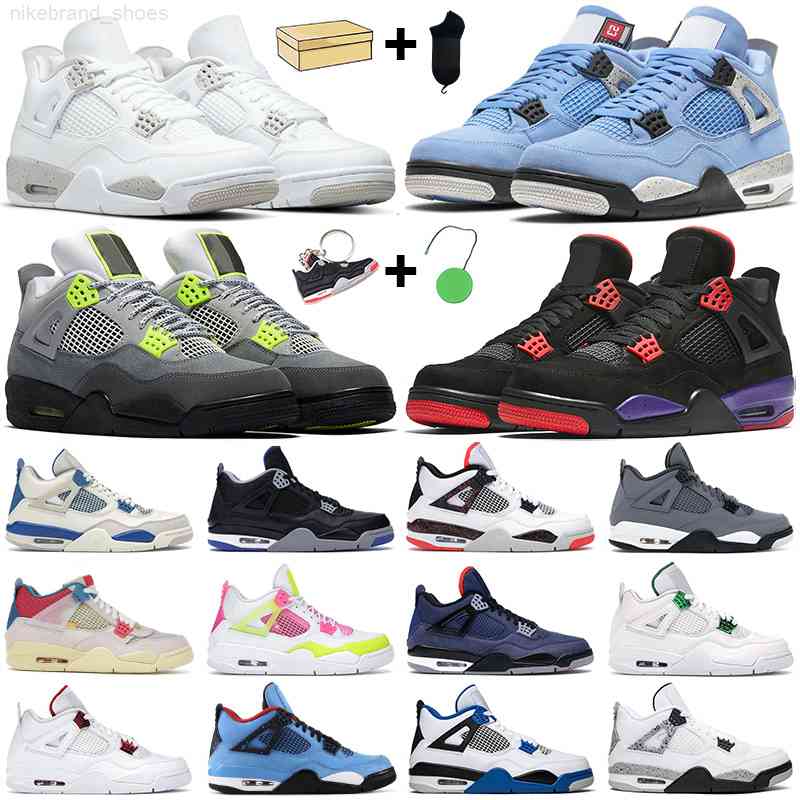 

Mens women basketball shoes 4s jumpman University Blue Fire Red 4 Black Cat Bred White Cement Royalty Metallic Motorsports Noir men athletic, #29