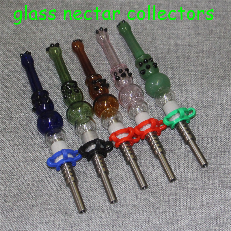 

Glass Nectar Collector Kit with Metal/Quartz Tips hookahs Dab Straw Oil Rigs Silicone Smoking Pipe smoke accessories