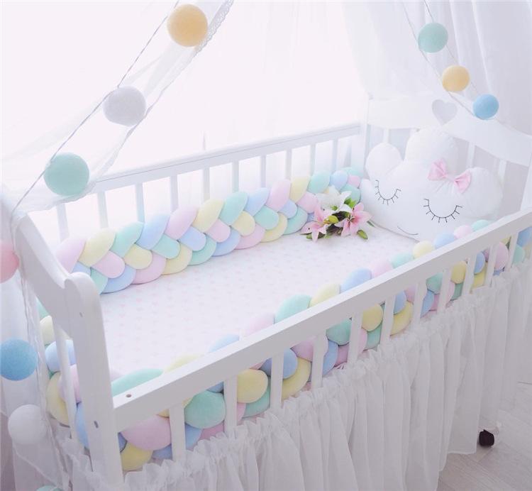 

Bedding Sets Cotton Bed Bumper Protector Cradle Born Baby Braid For Cot Crib