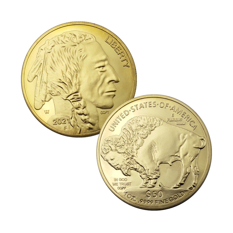 

2021 United Statue of Liberty Buffalo Yak In God We Trust Gold Silver Challenge Collectible Coin Gifts Commemorative Coins Fine Collection Gift Home Decoration