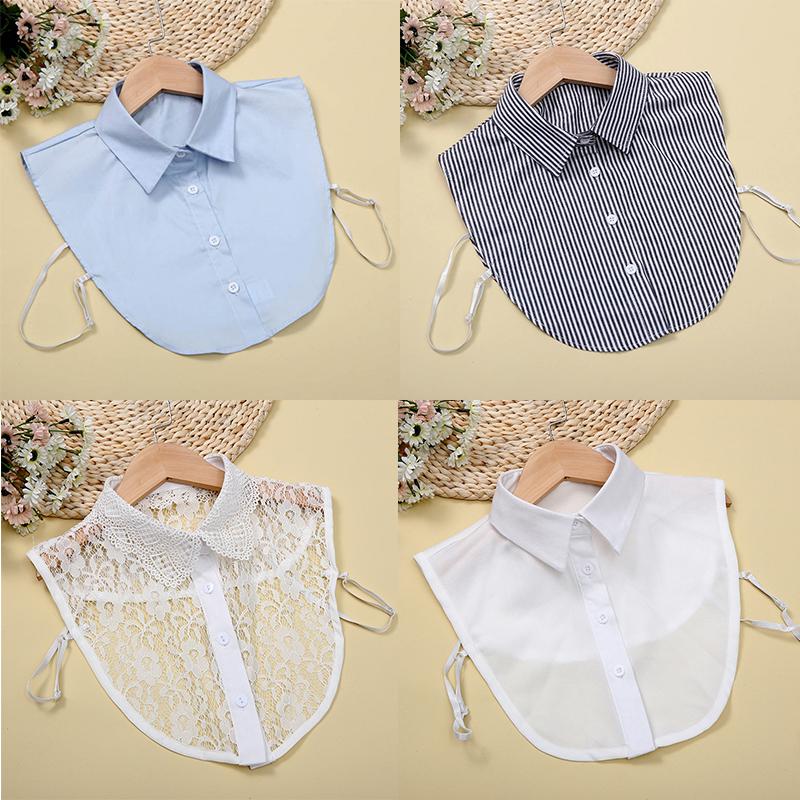 

Bow Ties Lace Embroidery Fake Collars For Womens White False Detachable Collar Shirt Faux Col Lapel Blouse Decor