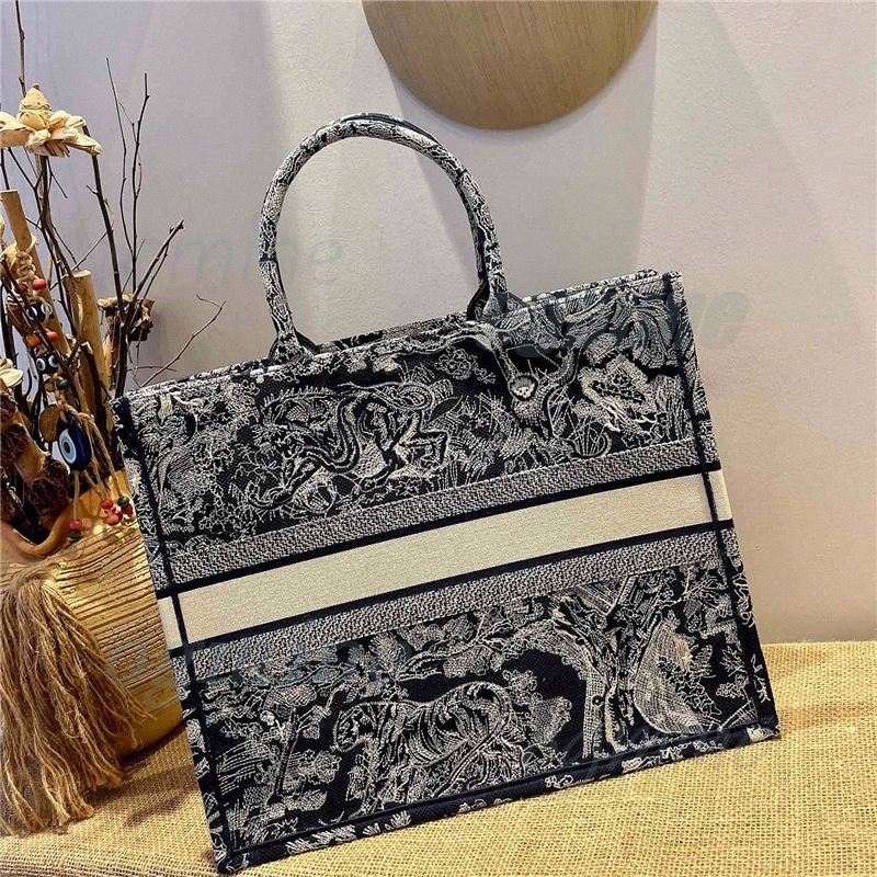 

Top Quality Oblique motif tote handbags Classic Colorful Book totes bag Luxurys Designer womens handbag embroidered large embroidery Canvas lady shopping bags, Hello