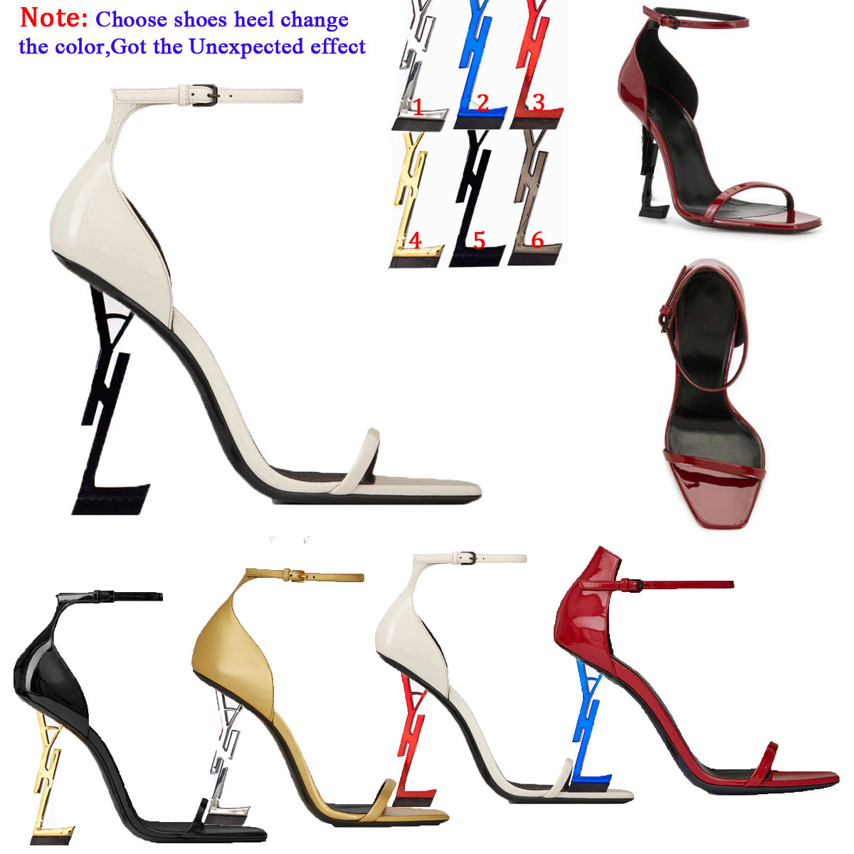 

Ý S I Paris Metal Letters Luxury Designer Brand Dress Shoe Golden High Heels Women Fashion Sexy Open Toe Super Highs Heel Sandals Bridal Wedding Banquet Shoes 35--42, Boxes