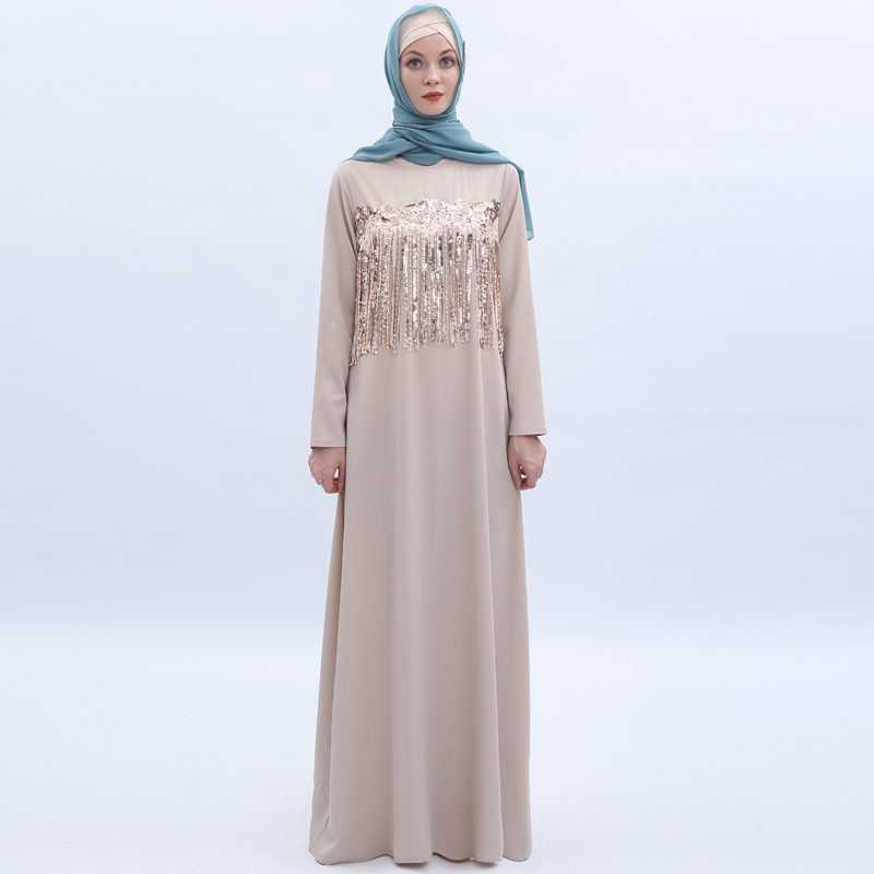 

Sequin Tassel Abaya Dubai Muslim Hijab Dress Kaftan Abayas For Women Caftan Islamic Clothing Turkish Dresses Jilbab Robe Femme