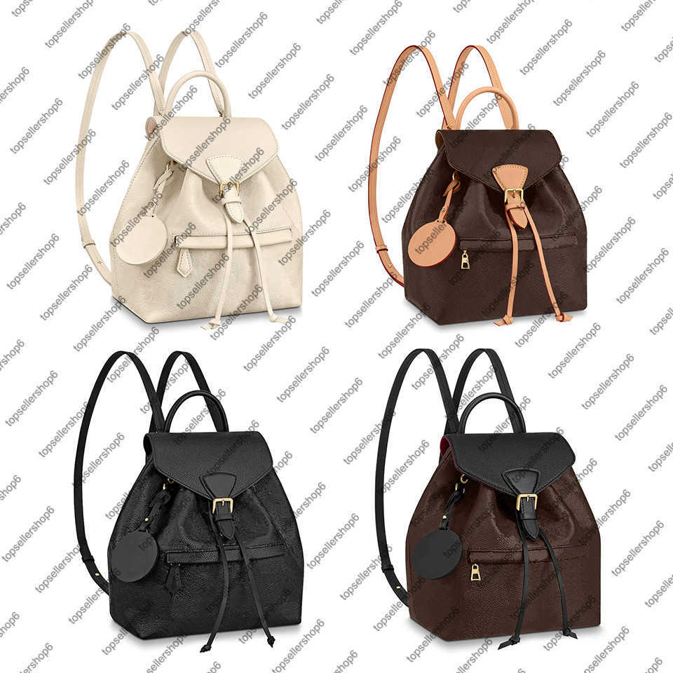 

M45205 M45515 MONTSOURIS PM elegant women genuine cowhide leather emobss canvas buckle backpack satchel purse shoulder bag, 1 m45205 black letter flower embossed