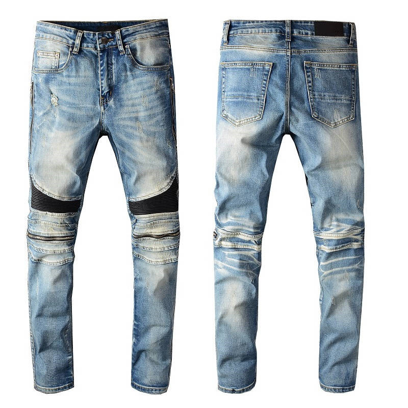 

2021 Top Quality Amiry New Mens Luxury Designer Denim Jeans Holes Trousers Biker Pants #606