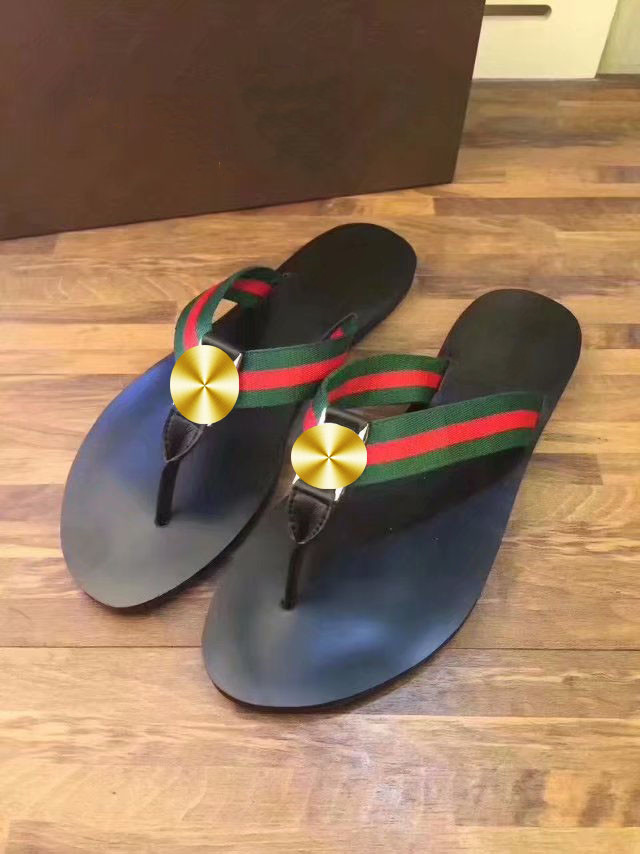 

T111 Latest high quality leather slippers fashion men and women sandals sneakers casual, Black