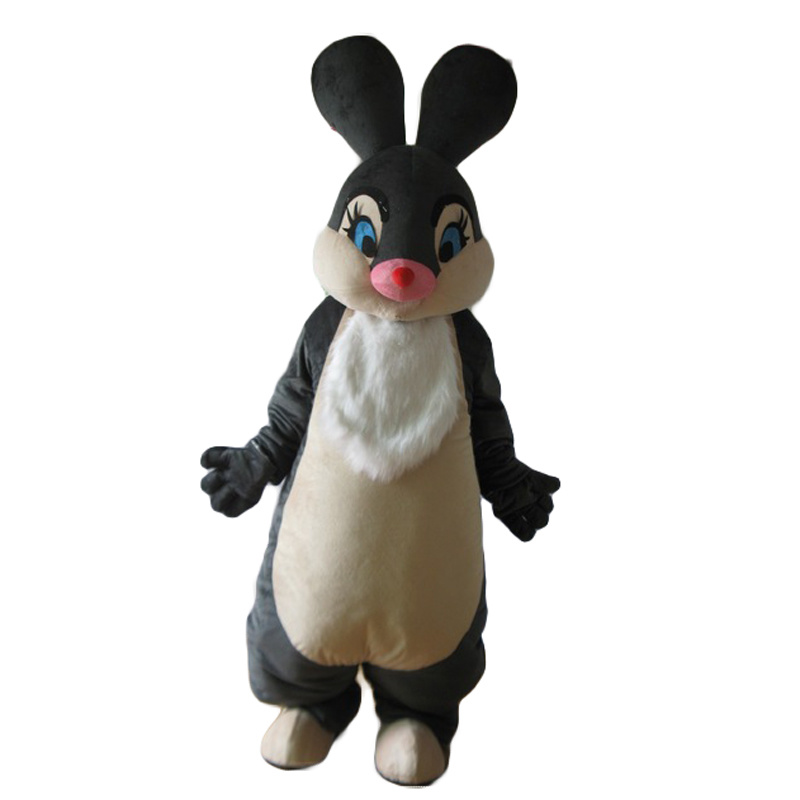 Costumes de mascotte Black Rabbit Mascot Costume Costum Game Game Robe Tenues Vêtements Publicité Carnaval Halloween Festival de Pâques de Pâques