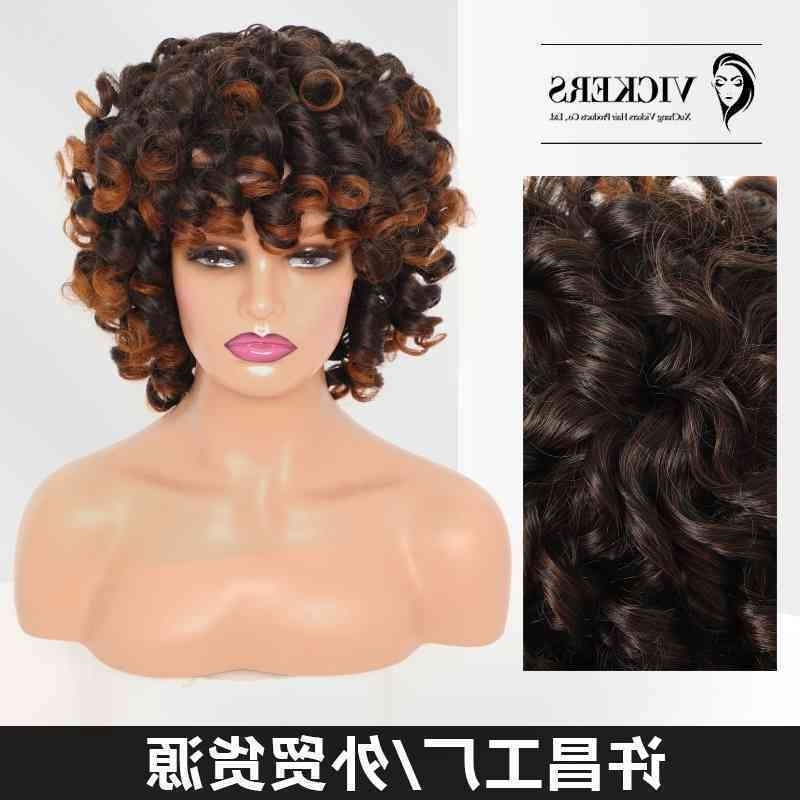 

brown black female fashion mixed color small short roll head cover