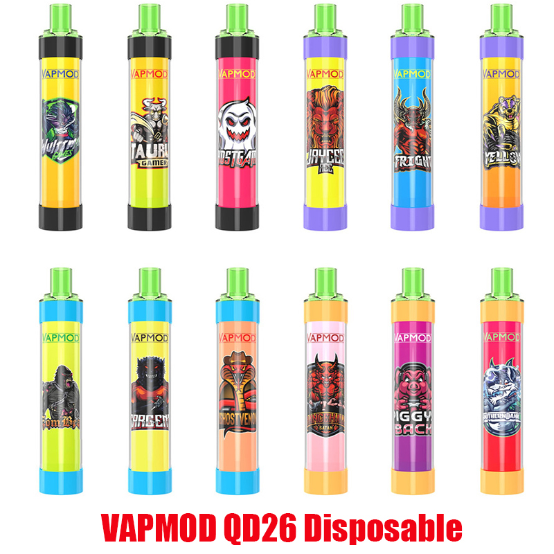 

Original VAPMOD QD26 Light Device Vape E-cigarettes ALL IN RGB Pen 2000 Puffs 100% 6.0ml Disposable Cartridge System ONE Prefilled Batt Rllm