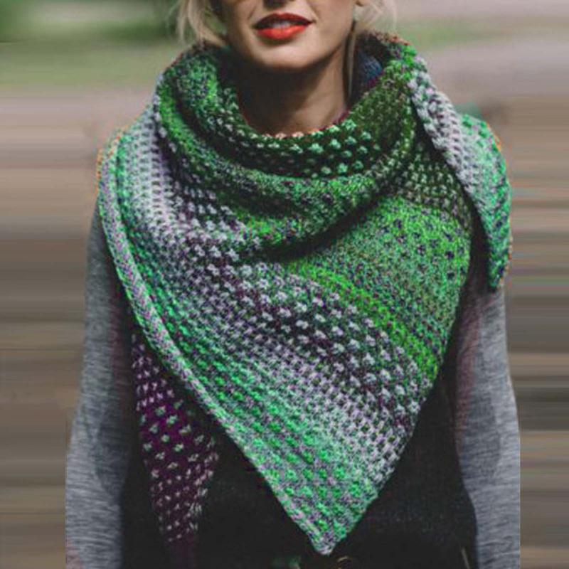 

Scarves 2021 Arrival Winter Warm Sided Women Elegant Colorful Color Crochet Thickened Knit Shawl Ladies Soft Scarf Wraps #4