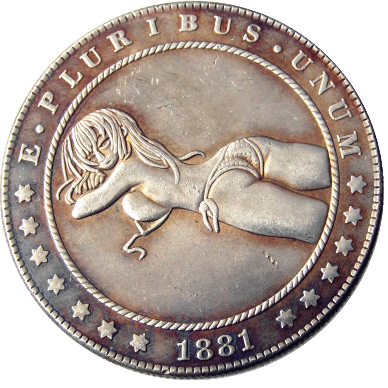 

HB98 Hobo Morgan Dollar skull zombie skeleton Copy Coins Brass Craft Ornaments home decoration accssories