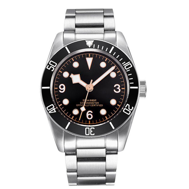 Wristwatches Corgeut Sterile Dial Mechanical Watch Luminous Schwarz Bay Men Automatic Sport Swim Clock Male Wrist Watches 2010D-image-701685400