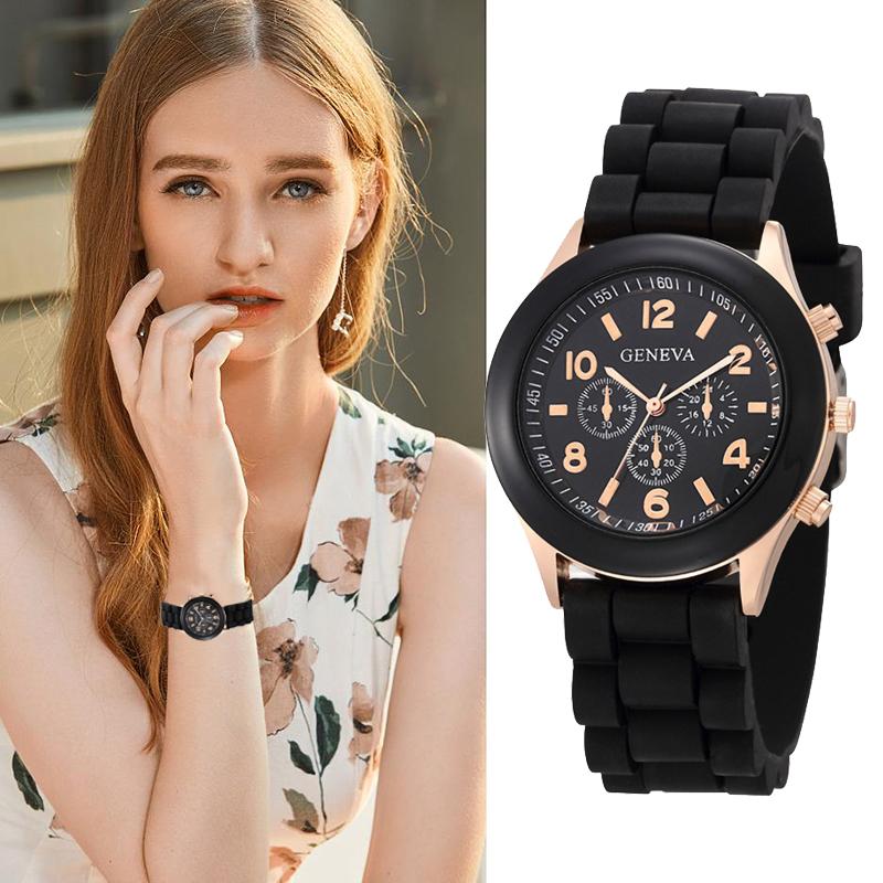 

Wristwatches Silicone Wrist Watch Women Watches Ladies Luxury Fashion Quartz Wristwatch For Woman Casual Dress Clock Female Orologio Donna, Brown