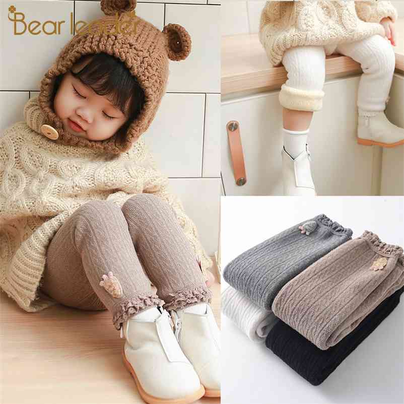 

Autumn and Winter Fashion Warm Leggings Casual Cute Pants Kids Girls Cartoon Applique Children Clothing 210429, Ah2690white