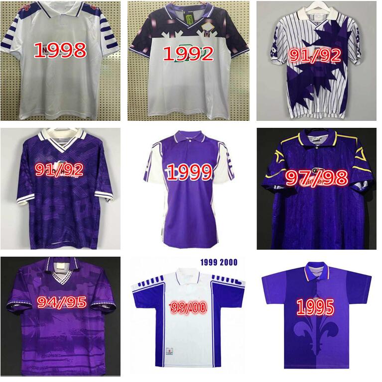 

Fiorentina Retro Soccer Jersey 1990 1992 1993 1994 1995 1996 1997 1998 1999 BATISTUTA 95 98 99 00 BIGICA Rui Costa Edmundo Torricelli Heinri, Black;yellow