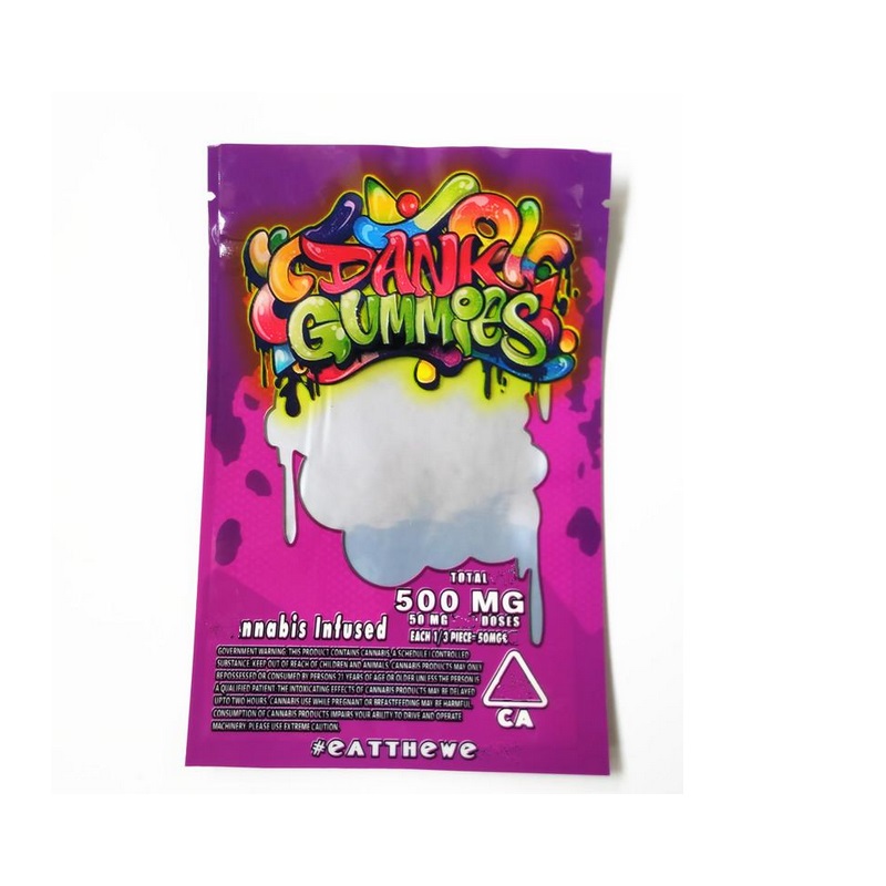 

2021 Edibles Packaging 500MG DANK Gummies bags Worms Bears Cubes Gummy Wholesale from Factory chuckles runtz runty