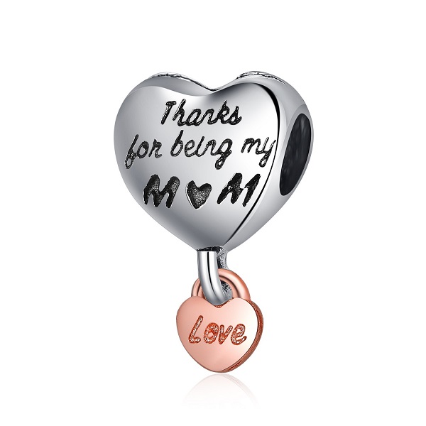 

Fits Pandora Bracelets 30pcs Love Heart Mom Dangle Pendant Charms Beads Silver Charms Bead For Women Diy European Necklace Jewelry