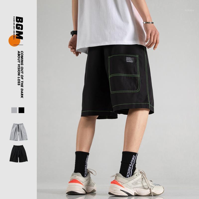 

Oversized Stripe Loose Shorts Men Summer Elastic Waist Beach Short Pants Fashion Causal Plus Size 5XL Straight Trousers Male Men's, Black