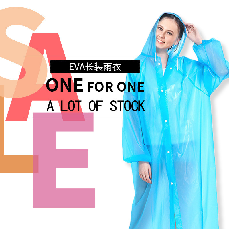 

eva transparent raincoat frosted long full body outdoor hiking men's and women's pvc