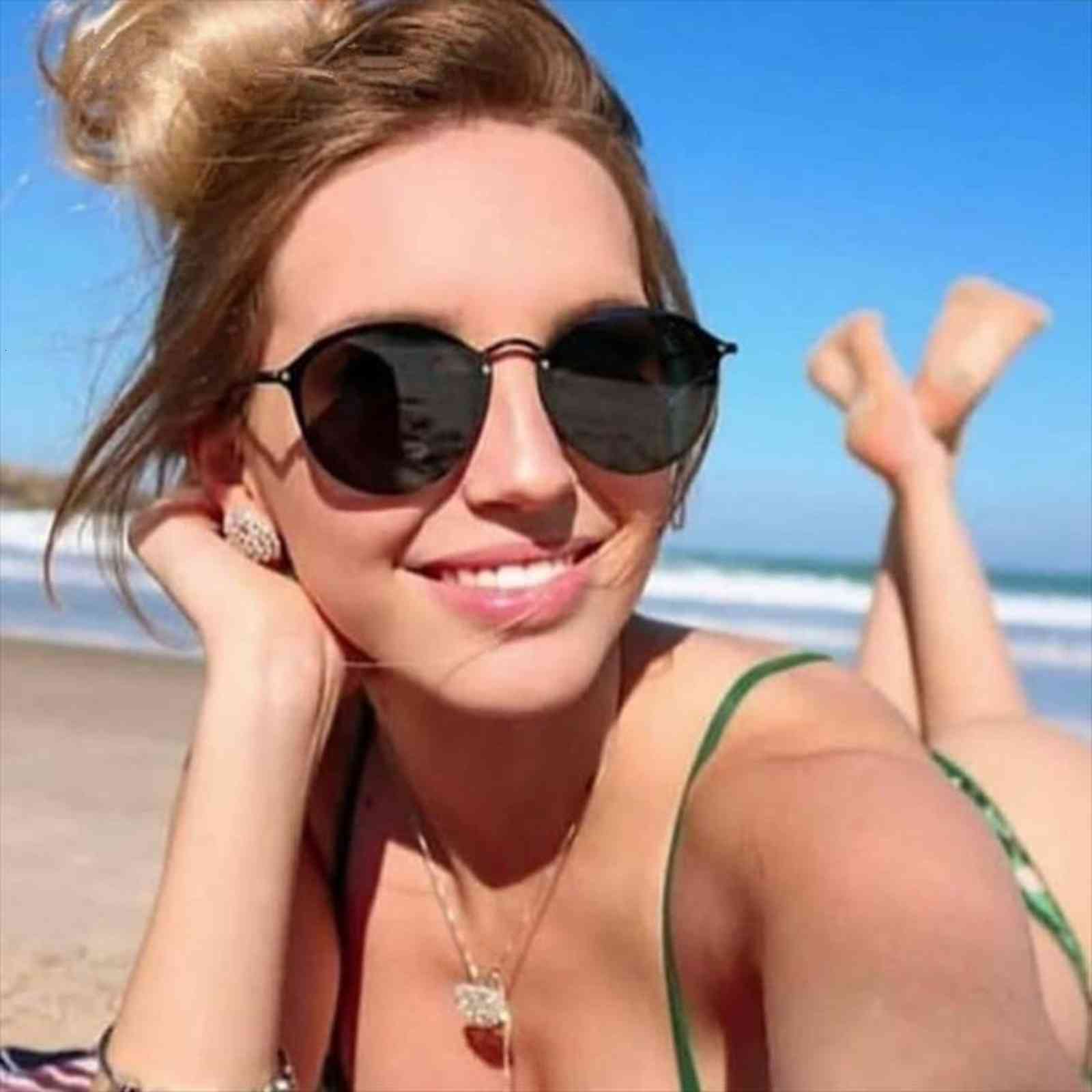 

brand rimless sunglasses women designer trend retro oval round sun glasses for men cat eye sunglass lady shade, White;black