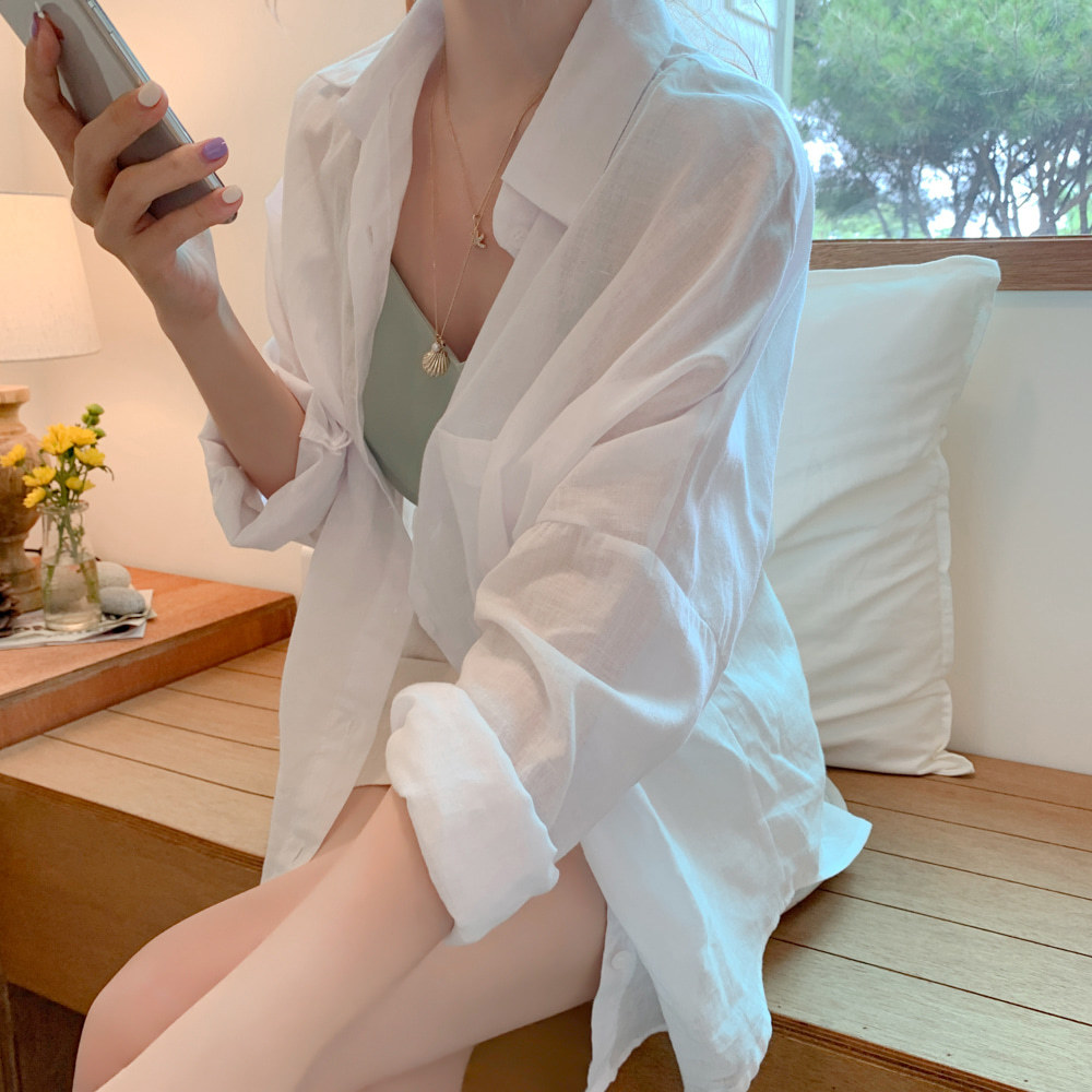 white Shirt Oversize Casual female Tops Long sleeve Linen Cotton Girls Blouse Autumn Plus Size Women Blouses femme 210417Z