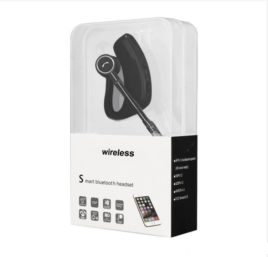 

high quality V8 V8S Wireless Bluetooth Earphones Headphones Business Stereo Earbuds Headset Mic with package, Black with crystal box
