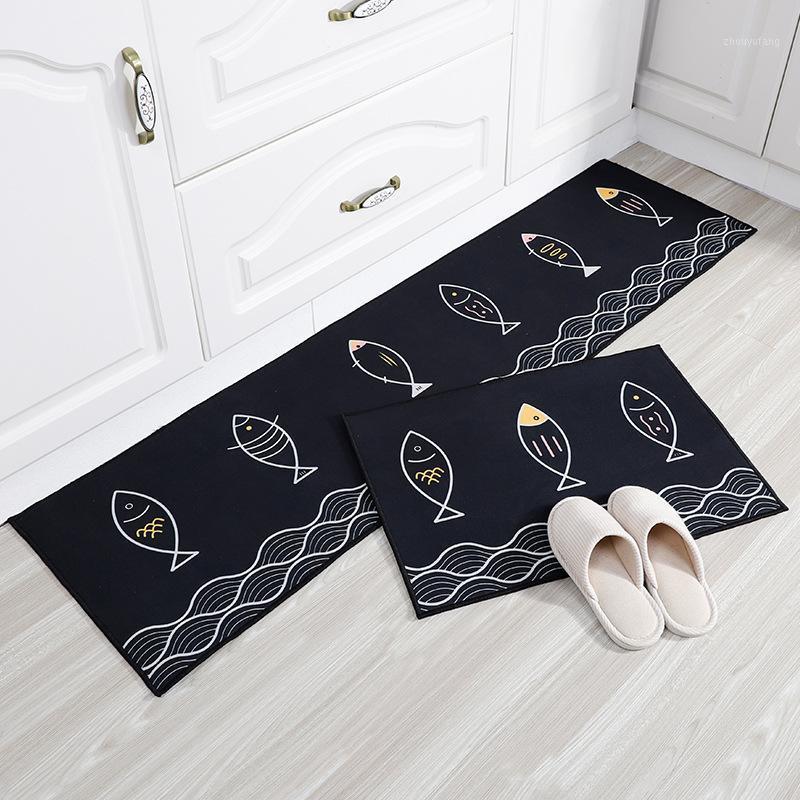 

Bath Mats 2pcs/lot Rectangle Bathroom Rugs Kitchen Water-oil-absorption Floor Pad Anti-skidding Mat Bedroom Door Carpet Home Decor
