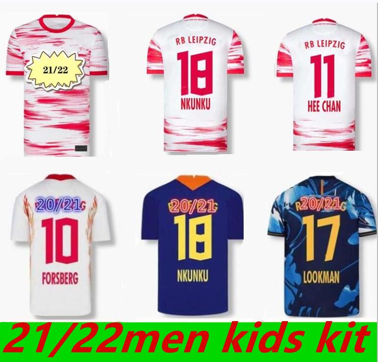 

20 21 22 Leipziges Soccer Jersey WERNER InÃ­cio Fora camisa camisas pretas brancas RB FORSBERG Halstenberg Sabitzer uniformes de qualidade, Black;yellow