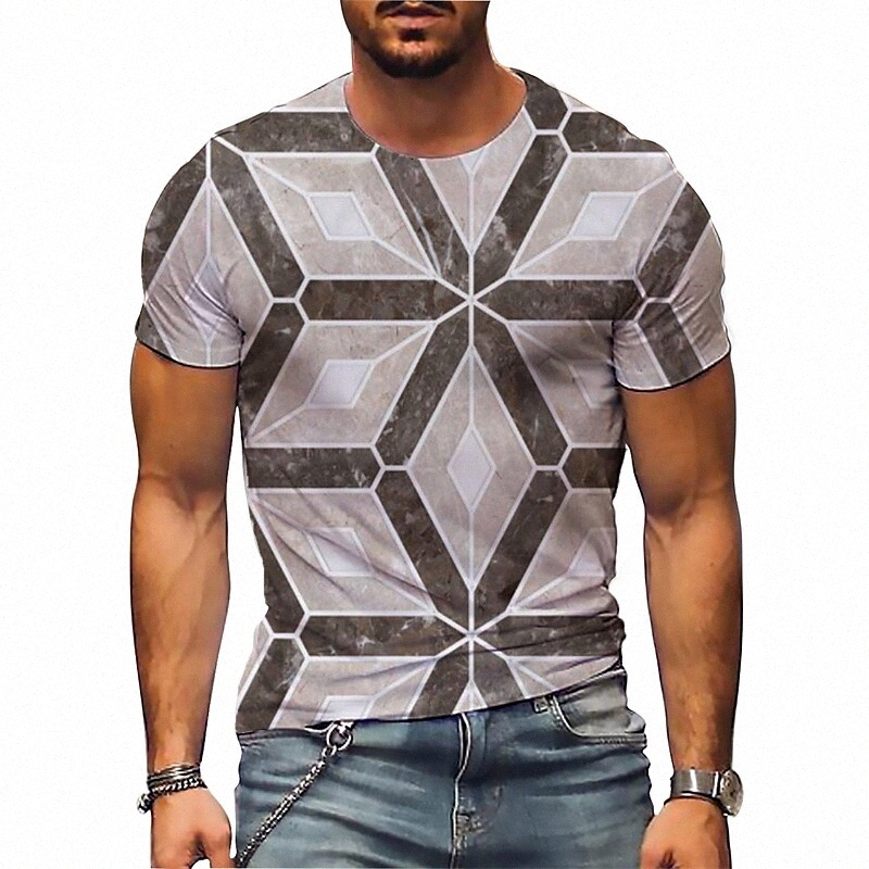 T-shirt pour hommes 3D Imprimer graphique Argyle Cryle Cryle Daily Sports Print Short Sleeve Tops Casual Classic Designer Big et Tall Kaki K658 #
