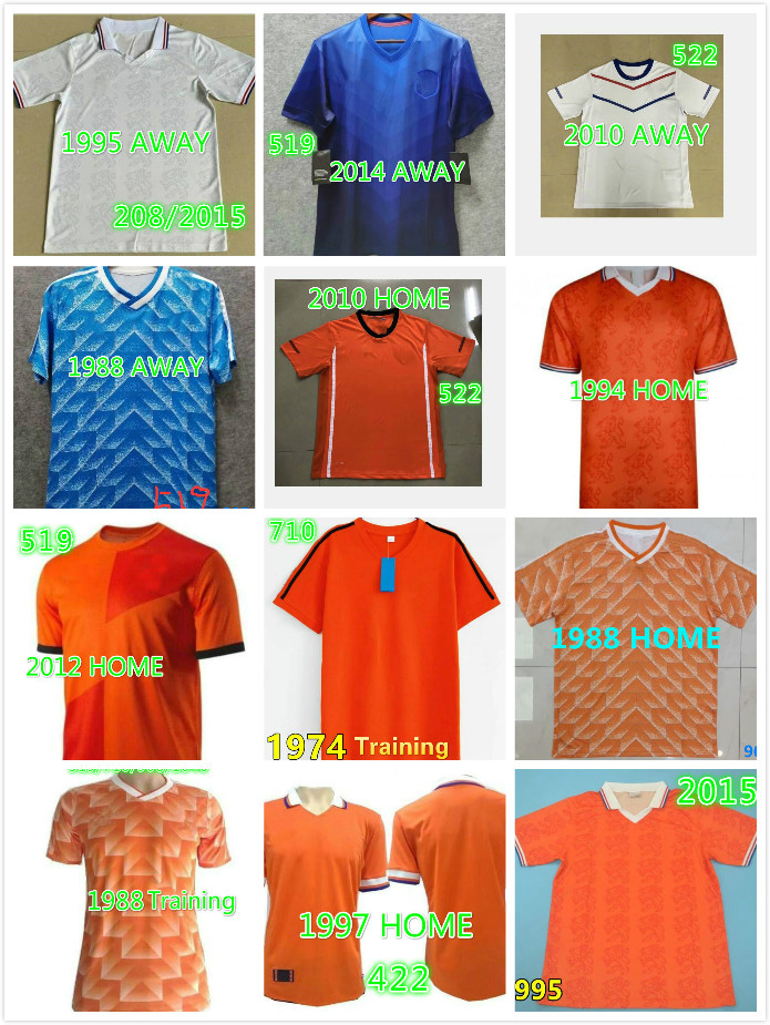 

Retro 88 89 91 95 96 Soccer Jersey Netherlands Marco Van Basten Gullit 97 98 Voetbal Shirt Seedorf Bergkamp Holland 1988 thai quality, Black;yellow