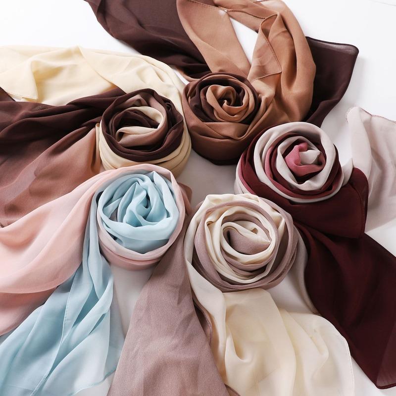 

Scarves Scarf Malaysia Marbling Tie-dye Printed Pearl Chiffon Long European/American Hand-painted Gradual Change Towel 583
