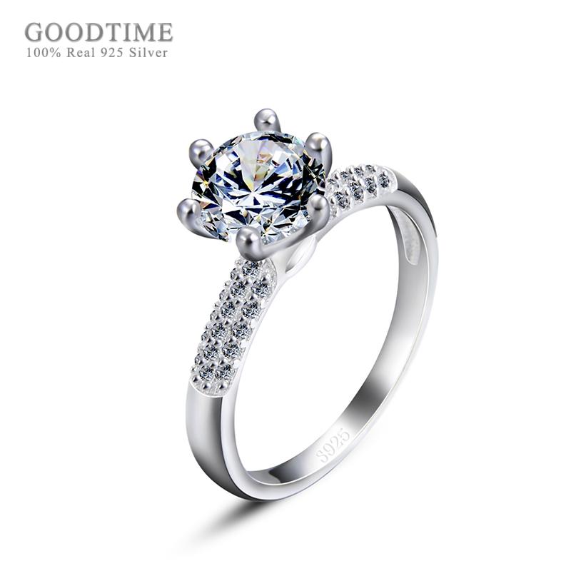 

Wedding Rings Fashion Women Bridal Ring Pure 925 Sterling Silver Luxury Jewelry Shining Cubic Zirconia Finger For Girl