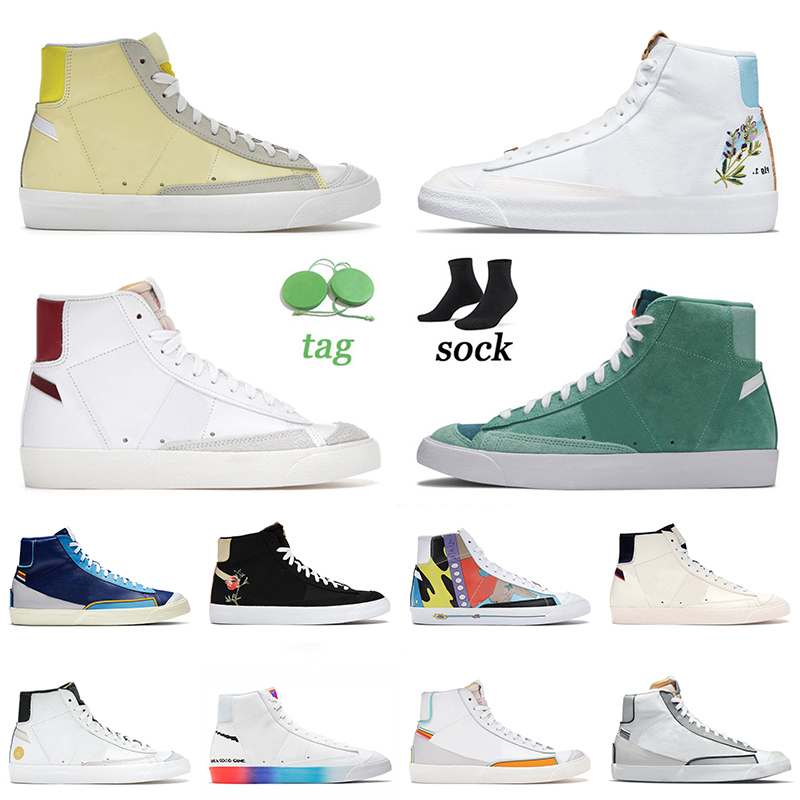 

Top Quality 2021 Blazer Mid 77 Vintage Platform Flat Casual Shoes Bicycle Yellow Jade Ash Green Team Red Indigo Mens Womens Trainers Designer Sneakers 36-45, C23 white pink 36-40