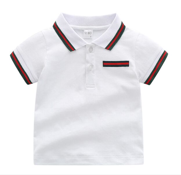 

Retail Summer Baby Boys Girls T-shirts Cotton Kids Short Sleeve T Shirt High Quality Children Turn-down Collar Plaid T-shirt Kid Clothing, Navy
