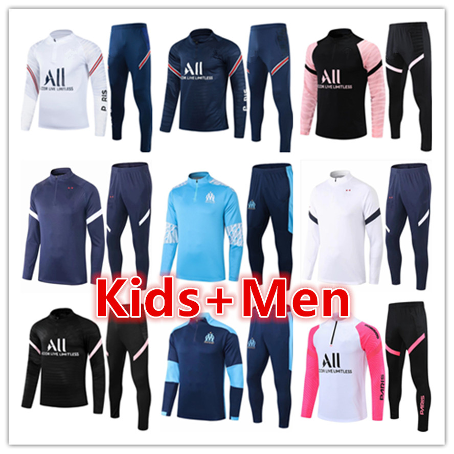 

mens + kids football tracksuits training suit sets 2021 2022 designer soccer tracksuit set jacket jogging kits survetement foot chandal futbol, 18