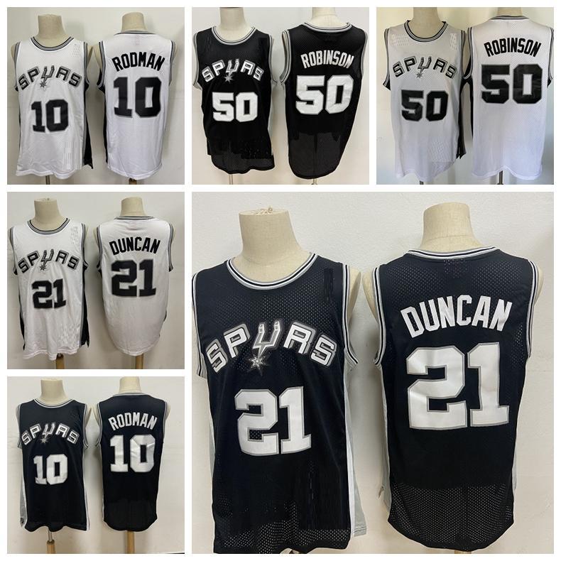 

Mens Tim 21 Duncan David 50 Robinson Dennis 10 Rodman San Antonio Spurs Hardwoods Classics basketball Jersey 01
