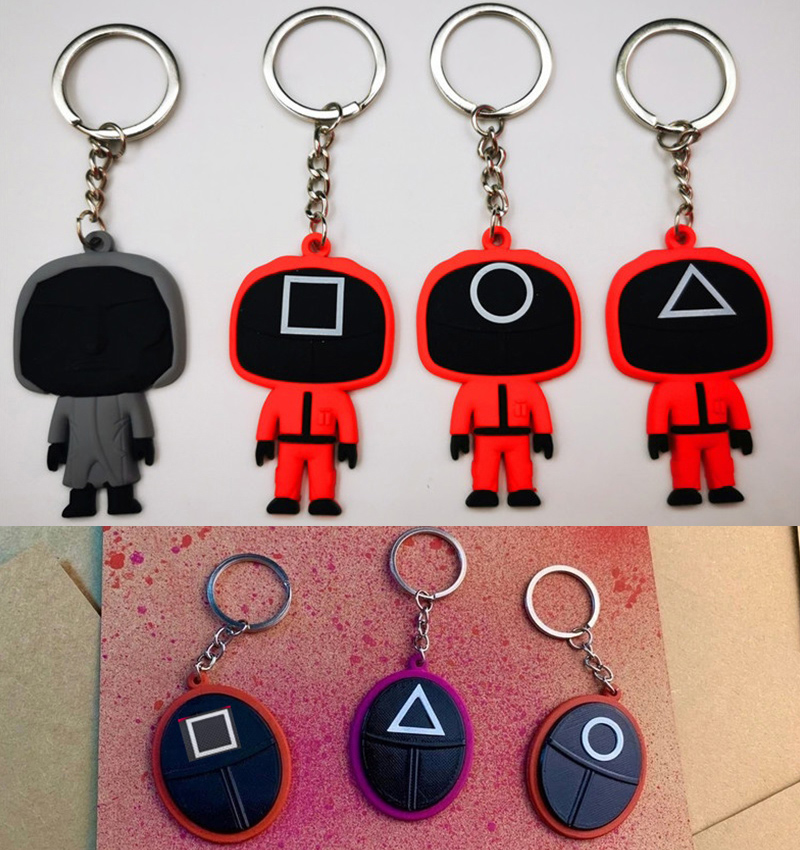 

Squid Game Keychain Straps Charms Soldier Spopular Series Are Still Missing Your keyring 3d Mini Doll Figurine Key Ring Car Backpack Pendant #X1008C