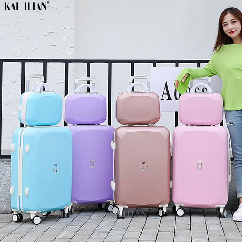 

Suitcases 20''26 Inch Trolley Luggage Set 22/24'' Travel Suitcase On Wheels Women Carry Ons Cabin Bag Bags Student's Girls