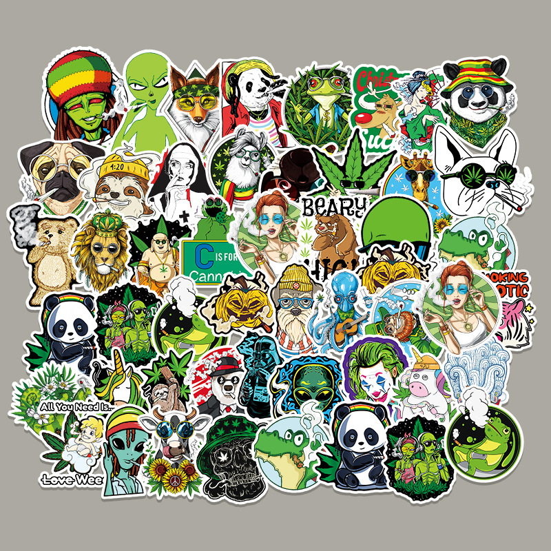 

50 spoof smoking cartoon graffiti stickers Skin Protectors laptop luggage car skateboard decoration sticker Computer Accessories
