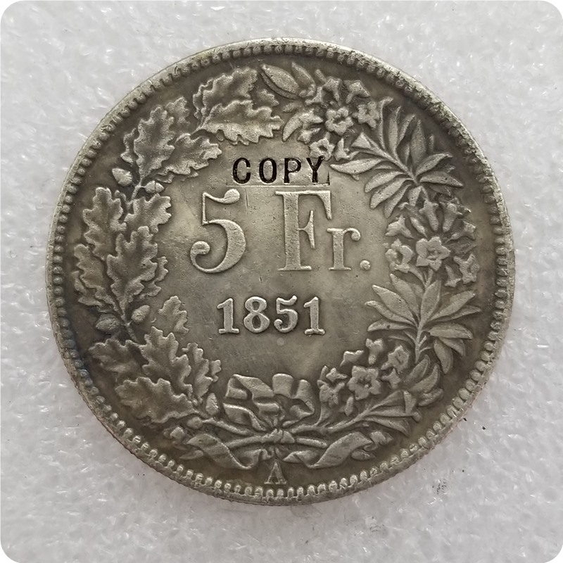 

1851 Switzerland 5 Francs COIN COPY
